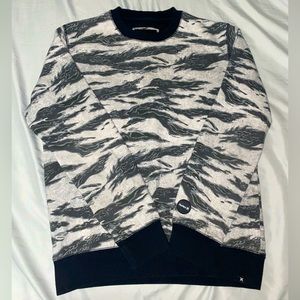 Hurley Crewneck Sweatshirt Pattern Tiger Stripe Camo Mens Small
